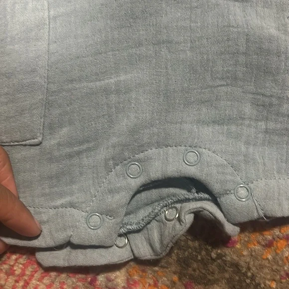 Light Blue Baby boy Romper with Hat - Picture 4 of 4